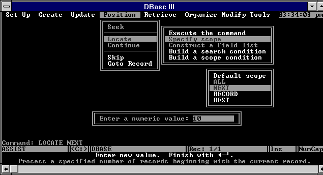 DOS Based Alternate of MS Access.
This is DBaseIII, Foxpro was another such popular alternative